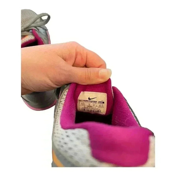 Nike Dual Fusion Women’s Size 6.5 Run 2‎ Wolf Grey Orange Pink Running Shoes - Picture 6 of 6